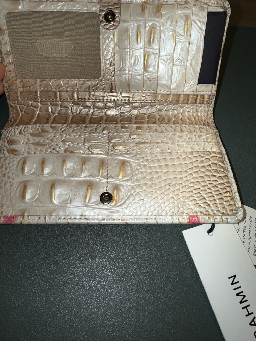 Brahmin Small Finley Apricot Rose w NWT Ady Wallet - Picture 8 of 10